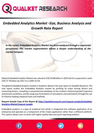Embedded Analytics Market Size, Growth Strategies and Forecast Report to 2027