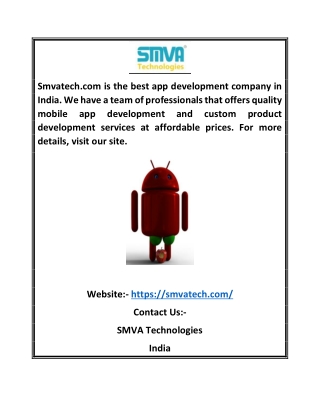 APP Development Company In India | Smvatech.com