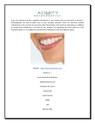 Orthodontist North Charleston SC | Acuityortho.com