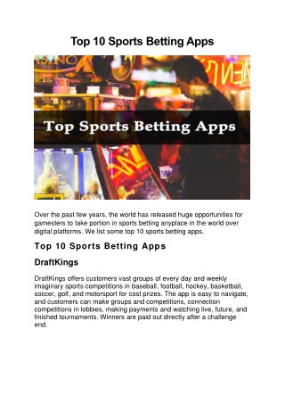 Top 10 Sports Betting Apps