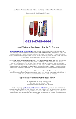 Jual Vacum Pembesar Penis Di Batam 082167654444