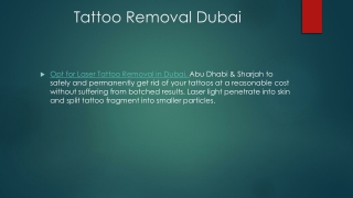 Tattoo Removal Dubai