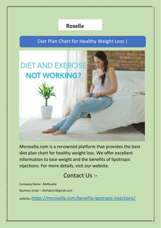 Diet Plan Chart for Healthy Weight Loss | Msrosella.com