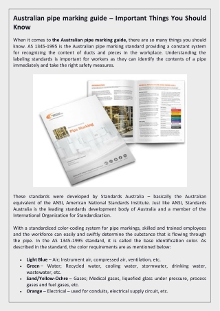 Australian pipe marking guide – Important Things You Should Know