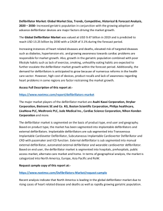 Defibrillators Market Trends till 2030 Detail Analysis with Precise Outlook