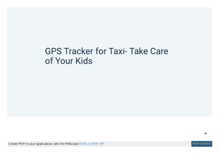 GPS Tracker for Taxi- Take Care of Your Kids