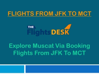 Flights From JFK To MCT