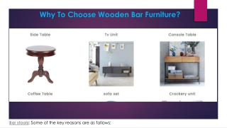 Why to Choose Wooden Bar Furniture?