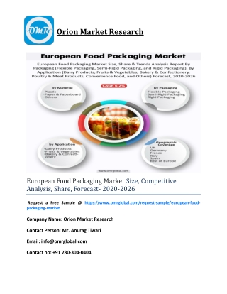 European Food Packaging Market Size, Competitive Analysis, Share, Forecast- 2020-2026