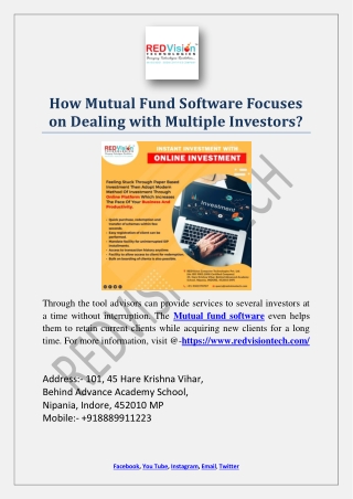 How Mutual Fund Software Focuses on Dealing with Multiple Investors?