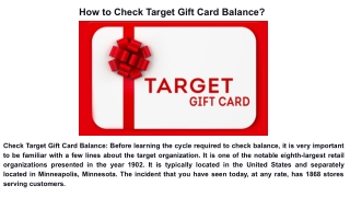 How to Check Target Gift Card Balance?