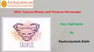 2021 Taurus Money and Finance Horoscope