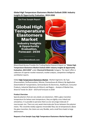 Global High Temperature Elastomers Market Research Report Forecast 2030