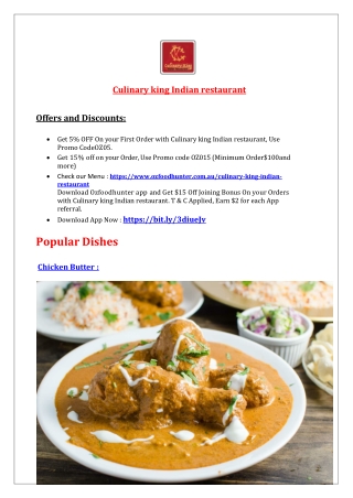 5% Off - Culinary king menu – Indian Restaurant Hobart, TAS