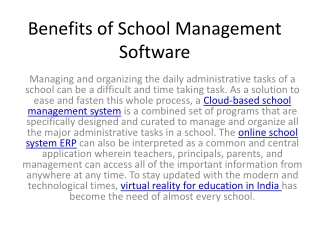 Benefits of School Management Software