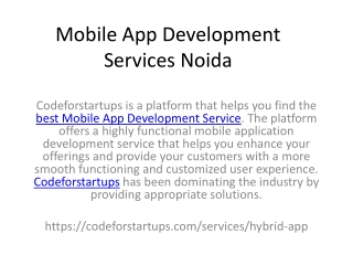 Mobile App Development Services Noida
