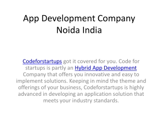 hybrid App Development Company Noida India