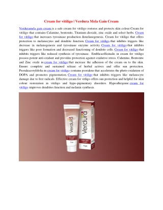 Cream for vitiligo | Verdura Mela Gain Cream