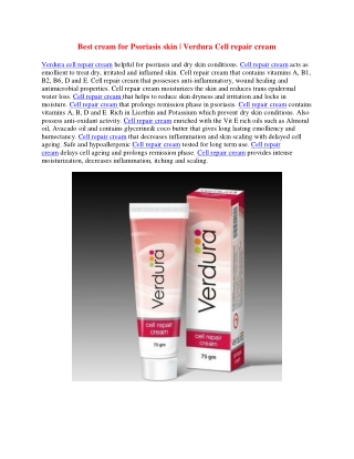 Best cream for Psoriasis skin | Verdura Cell repair cream