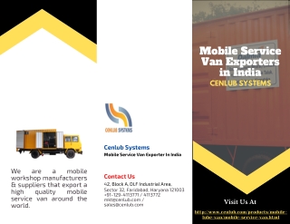 Best Mobile Service Van Exporters in India