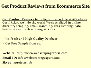 Get Product Reviews from Ecommerce Site