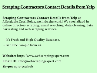 Scraping Contractors Contact Details from Yelp