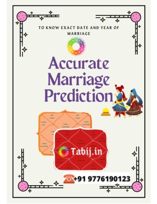 Accurate Marriage prediction: To know the exact date and year of Marriage