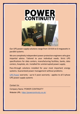 UPS Power | powercontinuity.co.uk