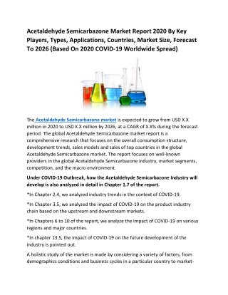 Acetaldehyde Semicarbazone Market