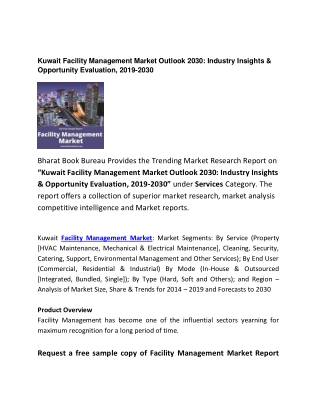 Kuwait Facility Management Market Outlook 2030 Forecast 2019-2030