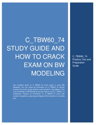 C_TBW60_74 Study Guide and How to Crack Exam on BW Modeling