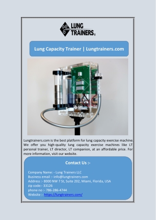 Lung Capacity Trainer | Lungtrainers.com