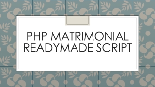 PHP Matrimonial ready made script