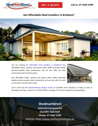 Get Affordable Shed Installers in Brisbane?