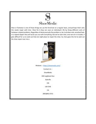 Toronto shoe repair | Shoemedic.com