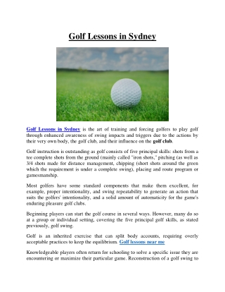 Golf lessons near me