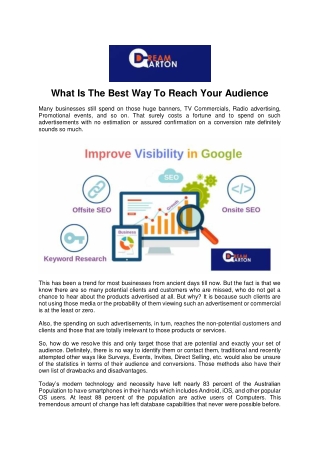 What Is The Best Way To Reach Your Audience