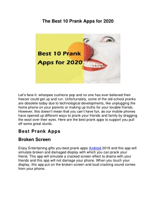 The Best 10 Prank Apps for 2020