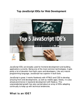 Top JavaScript IDEs for Web Development