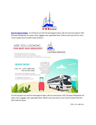 Bus For Rent In Dubai - Ubrbusservice