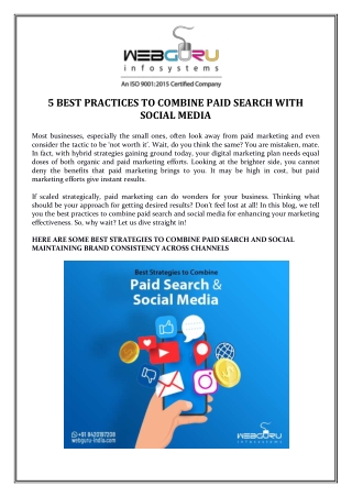 5 Best Practices to Combine Paid Search with Social Media