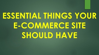 Essential Things Your E-Commerce Site Should Have