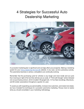 4 Strategies for Successful Auto Dealership Marketing