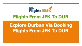 Flights From JFK To DUR