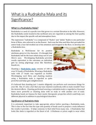 What is a Rudraksha Mala and its Significance