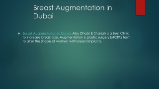 Breast Augmentation in Dubai