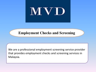 Employment Checks and Screening