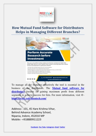 How Mutual Fund Software for Distributors Helps in Managing Different Branches?