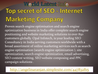 Top secret of SEO - Internet Marketing Company