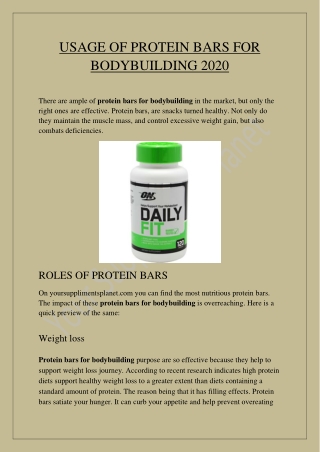 Best Protein Bars for Bodybuilding 2020